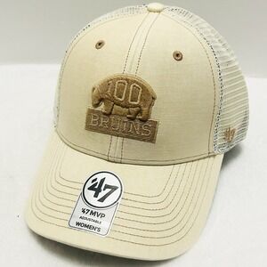 '47 Brand Boston Bruins Centennial Haze Women's MVP Trucker‎ Hat Adjustable Tan